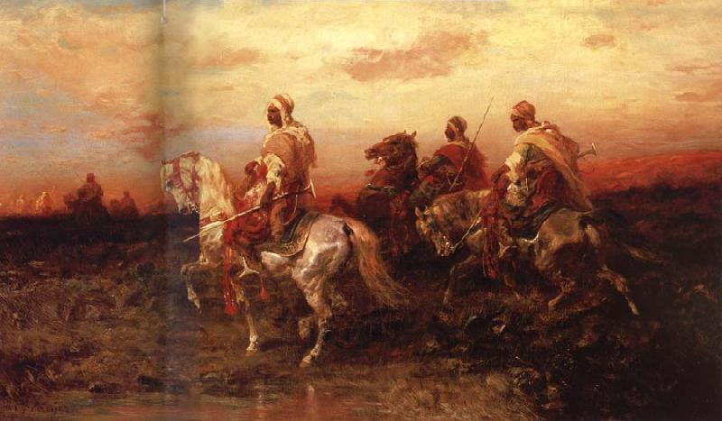Adolf Schreyer Arab Horsemen on the March oil painting image
